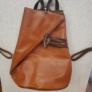 Italian Leather Backpack, convertible straps Vera Pelle made & bought in Italy!